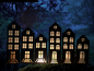 Preview: Gartenstecker Beetstecker 3er SET Häuser eckig Edelrost sehr dekorativ