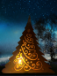 Mobile Preview: Stele Weihnachtsbaum XL beleuchtbar Edelrost sehr dekorativ Hingucker 110cm doppelwandiger Körper