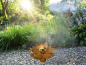 Preview: Metallblume Blüte ROSA Rostblume Edelrostblume mit Edelstahlkugeln gold