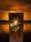 Preview: Stele LISA Distel beleuchtet Solar Akku Metall Patina