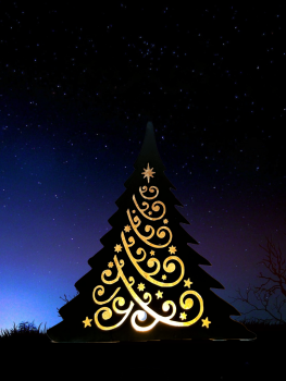 Wichtelmännchen´s Weihnachtsbaum Tanne Metall Patina Hingucker 47,5cm