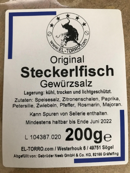 Original Steckerlfisch Gewürzsalz 200g von EL-TORRO.com
